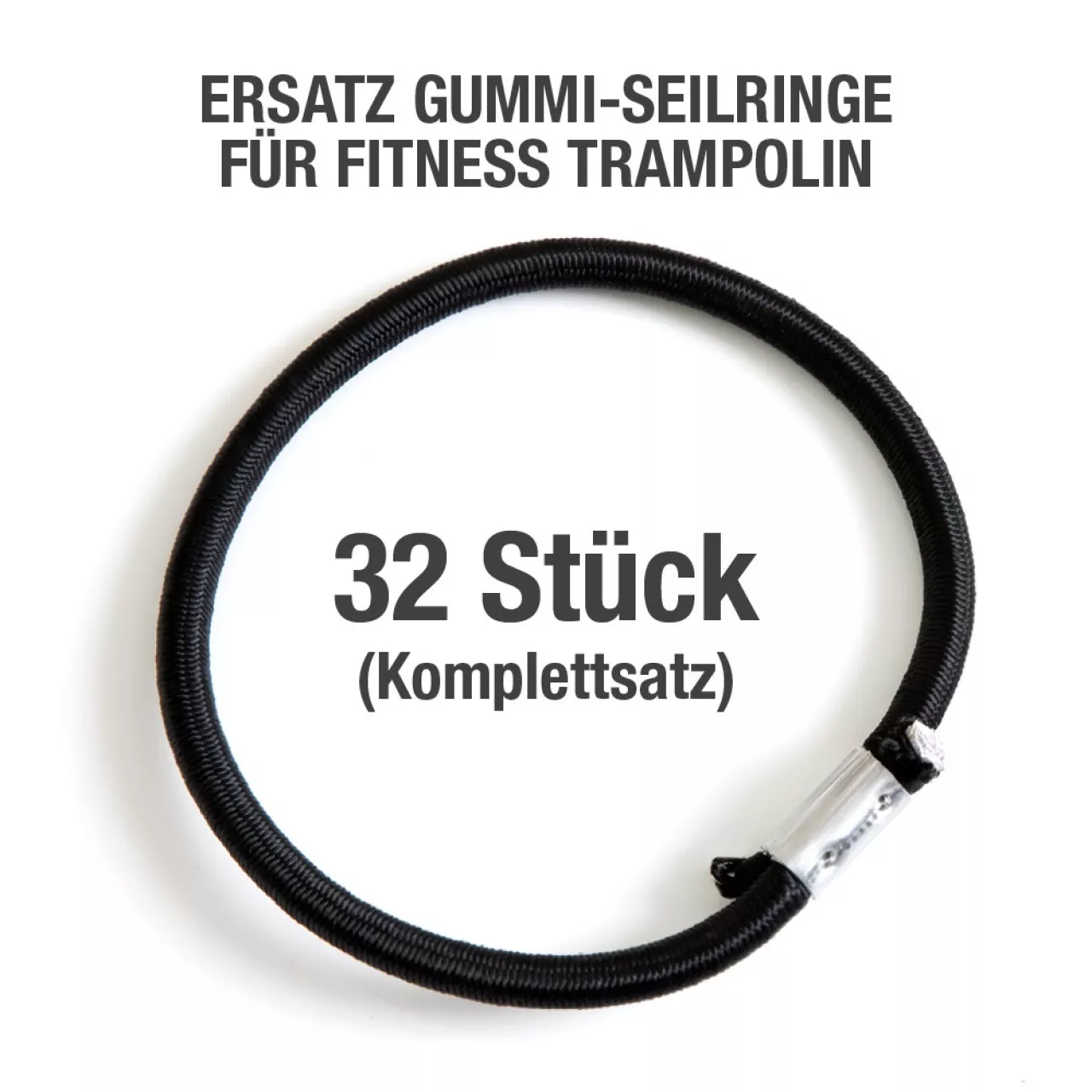 32 St. GUMMI-SEILRINGE -KOMPLETTSATZ (FLEXI-SPORTS Basic Trampolin) SCHWARZ