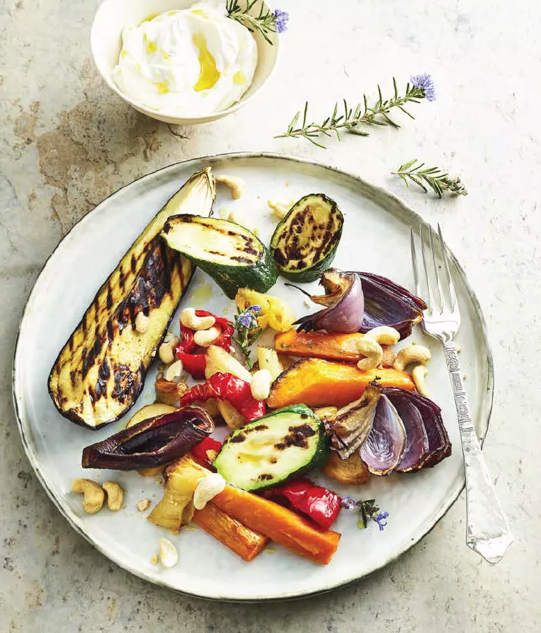 Regenbogengemüse mit Ziegenkäse